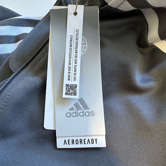 NWT adidas Track Jacket Gray Kids Small - Picture 6 of 7